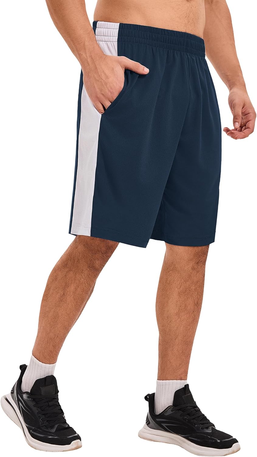 OYGSieg 6 Pack Mens Mesh Athletic Basketball Shorts Gym Shorts with Pockets, Quick Dry Workout Running Shorts Casual for Men - Image 2