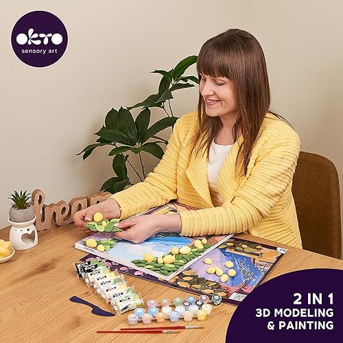 Miniatura 5 de OKTO Kit de arte Lemon Weekend  Arte y manualidades DIY pintura con modelado Cla  Kit Cla para pintar  Kits de pintura para adultos para decoración