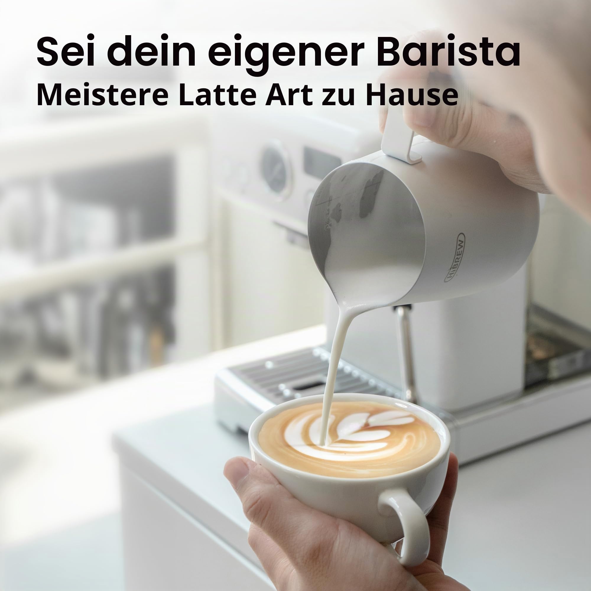 HiBREW H10Plus Programmierbare Espressomaschine, 58mm Siebträger aus Edelstahl, Temperatur und Tassenvolumen beliebig einstellbar, mit intelligentem Display und Manometer