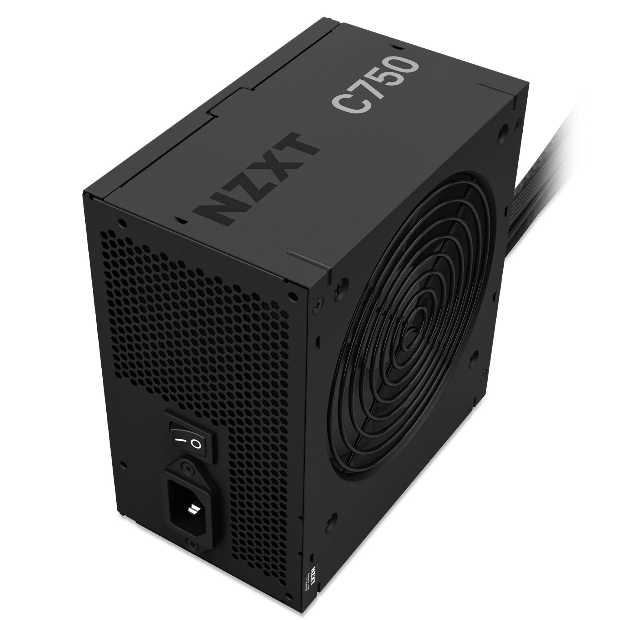 NZXT C750 Alimentation en Bronze 750 Watt PA-7B2BB-UK 80 Plus Bronze Certifié Non Modulaire Design 120mm FDB Ventilateur Câble Principal Noir Mat 3 Ans