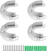 U-Shaped Post Bracket, Post Base Flanges, for Wardrobe, Cabinet, Bathroom, Kitchen, etc Hanging Post Flange Set (25MM)
