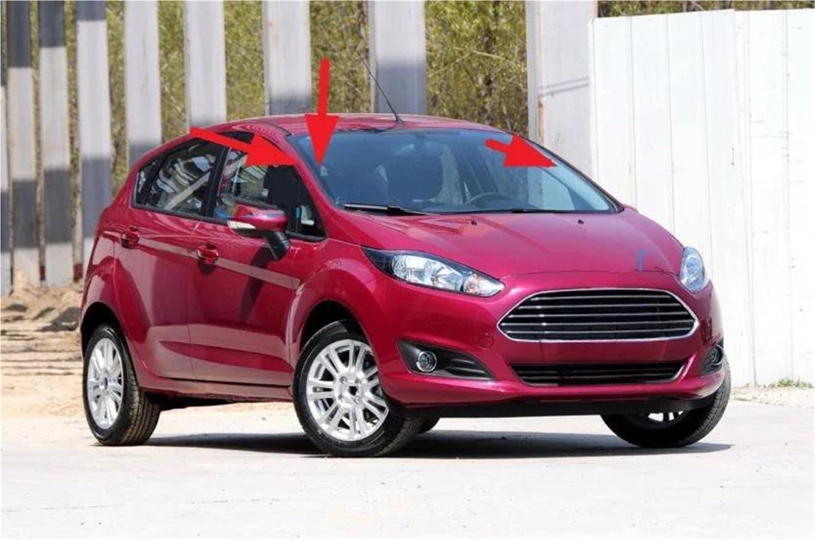 Guarnizione in Gomma Parabrezza Anteriore Esterno In Gomma Laterale Per Ford Per Fiesta 2009-2014 Be8Z5403136A Guarnizione Protettiva In Laminato Esterno Guarnizione(2 pezzi)