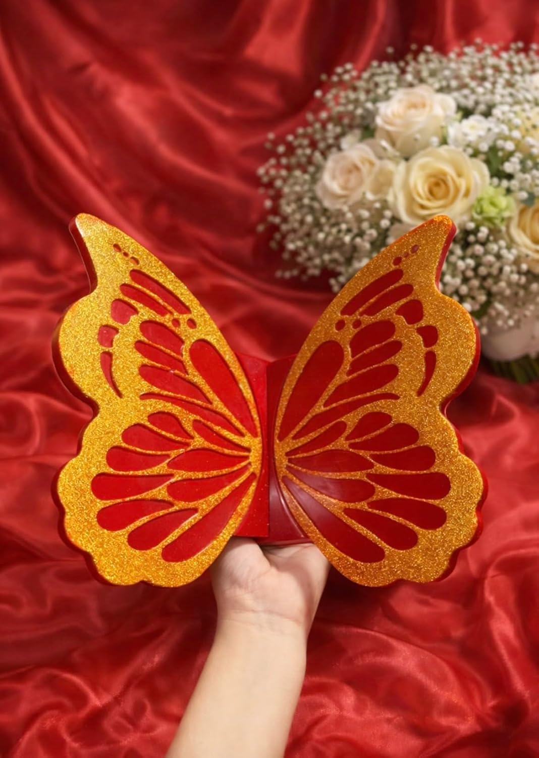Butterfly Shaped Resin Quran Stand with Gold Glitter Accents | Premium Islamic Rehal Book Holder | Royal Elegant Design for Holy Quran Display, Ramadan, Eid & Prayer Room Decor-image-8