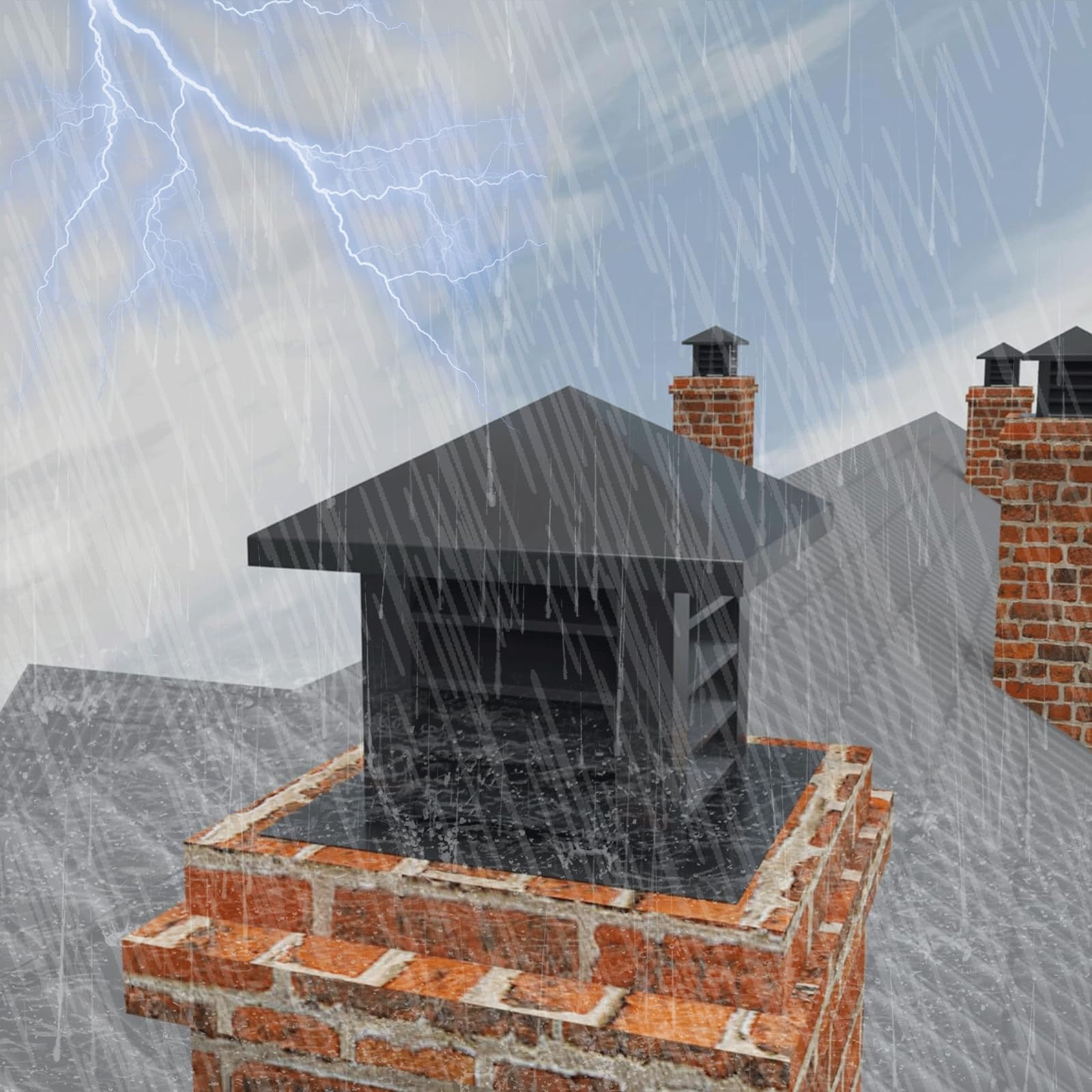 GYEQXKT Chimney Cap, Aluminum Alloy Square Chimney Cover, Tapered Top Rain Caps for Fireplace Flue Tile