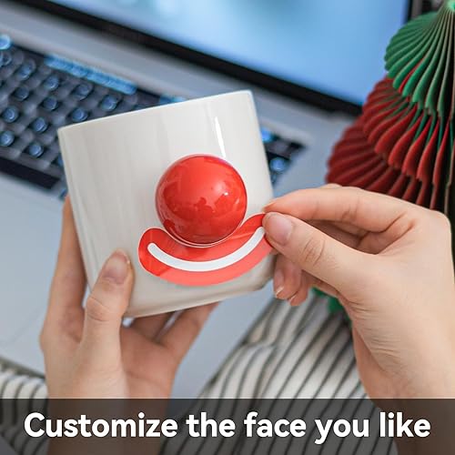 Miniatura 3 de Tigdeer Bonita taza de café de payaso, personaliza la cara de payaso, divertidas tazas novedosas de bricolaje, taza de té, regalos únicos para