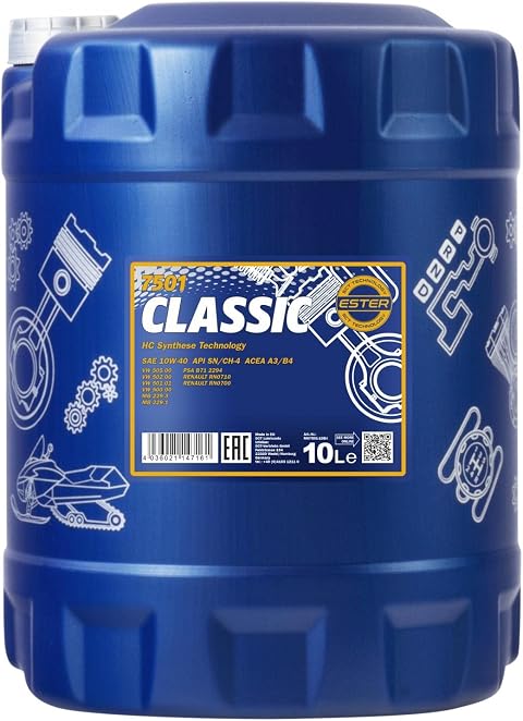 MANNOL 7501 Classic Motoröl 10W-40, 10L, für Benzin- und Dieselmotoren