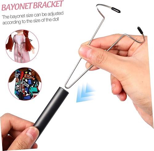 Miniatura 3 de Toyvian 2 soportes ajustables para muñecas, soporte de exhibición de figuras de acción negro, soportes organizadores de muñecas, soportes de