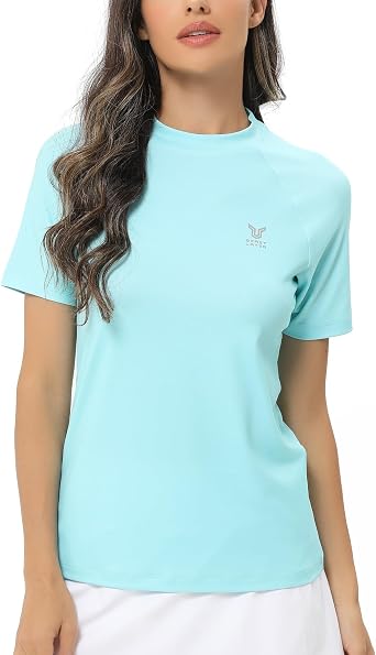 ADOREISM Womens Rash Guard Short Sleeve UPF 50+ Quick-Dry Swim Shirt Women