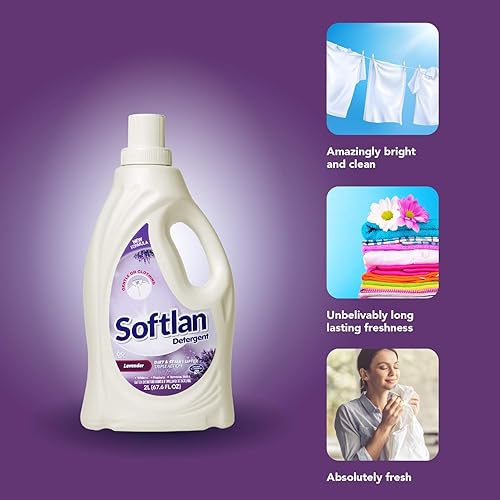 Miniatura 4 de Softlan Detergente Líquido Aroma Lavanda 67oz Manchas y Suciedad Blanqueamiento Ropa
