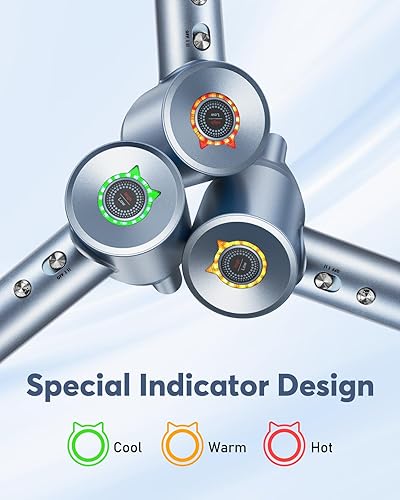 Miniatura 6 de Bopcal Secador de pelo iónico con concentrador para todo tipo de cabello, secado rápido de alta velocidad de 110000 rpm, ligero y silencioso, 1500 W