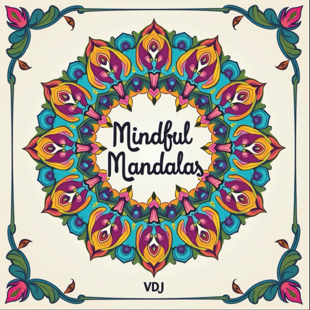 Mindful Mandalas: 60 Intricate Designs for Adult Stress Relief & Relaxation, Floral, Flower: Adult Coloring Book Featuring Unique Mandalas for Mindfulness, Calm & Creative Therapy