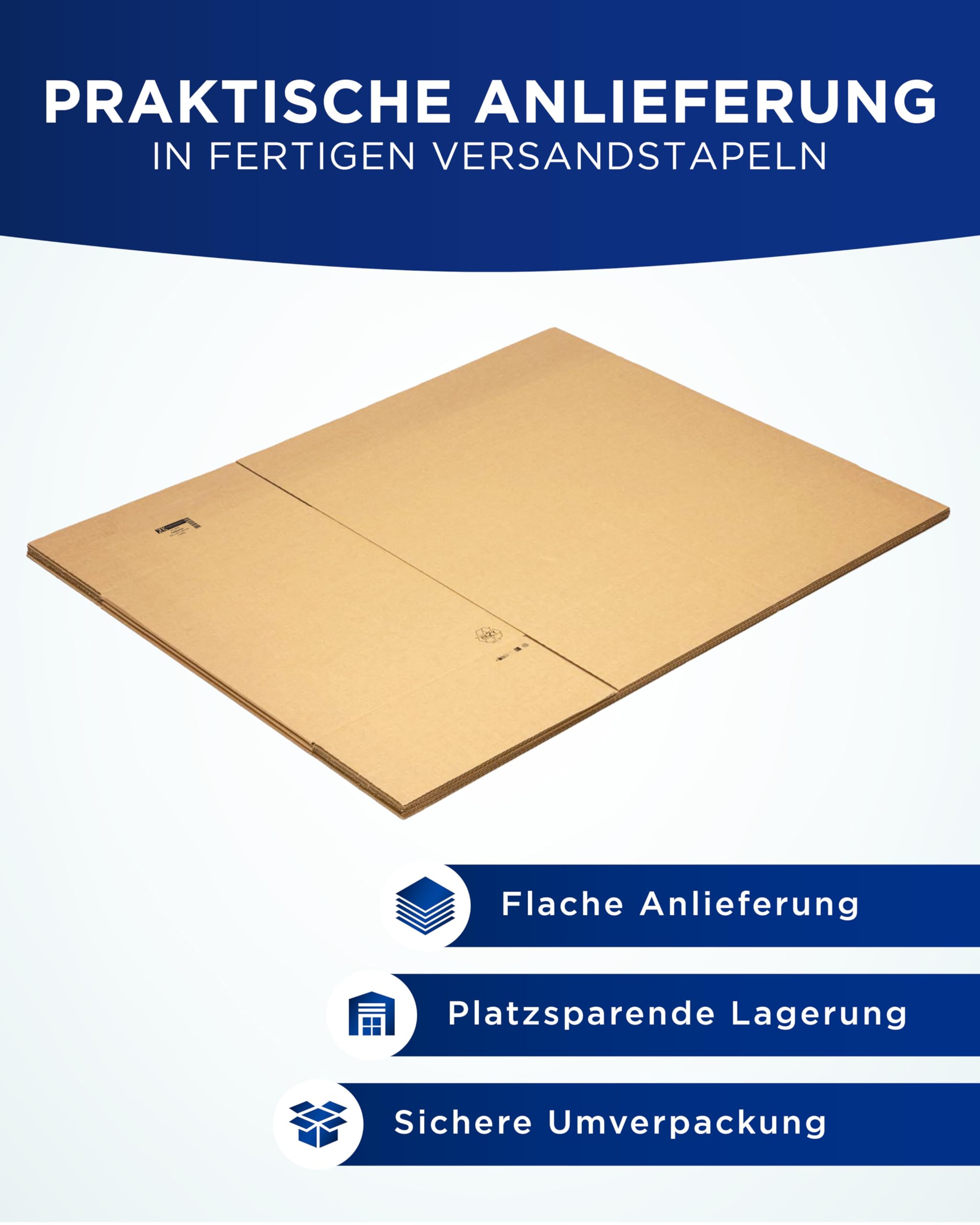 KK Verpackungen Versandkartons 750 x 400 x 500 mm Braun 1-wellig (Außenmaß 754 x 410 x 510 mm) | 10 Stück, Faltkartons Kartons für Versand als DHL Paket Hermes Paketklasse L DPD GLS Paketklasse XL
