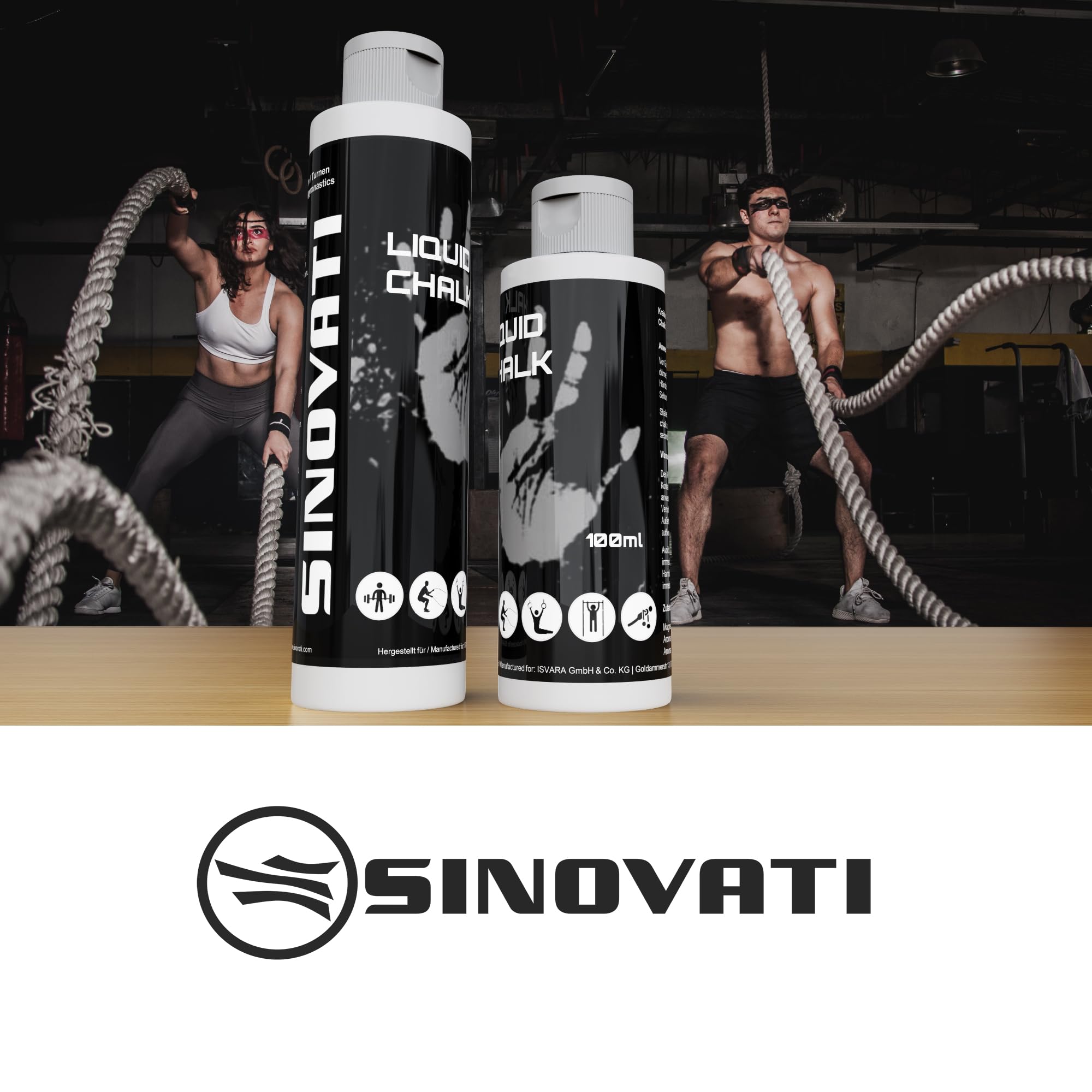 SINOVATI Liquid Chalk Gym Gesso liquido Sport | Adatto come chalk boulder, magnesio arrampicata, gesso Gym, Magnesia Turnen, o Pole Dance Grip | Alternativa a Chalk Block, asciugatura rapida e lunga