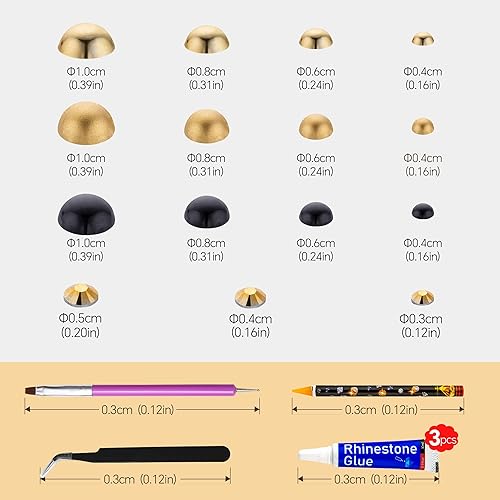 Miniatura 3 de Perla dorada negra y diamantes de imitación