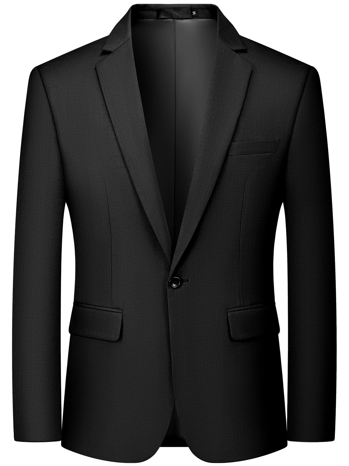 Herren Sakko Sportlich Business Casual 1 Knopf Anzugjacke Leichte Schwarz Slim Fit Modern Blazer Jackett