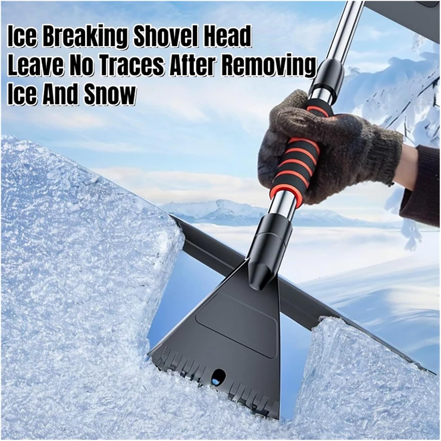Snow Shovel EVA 3 in 1 Telescopic Rotatable Windshield Remover Detachable Ice Scraping Brush Cleaner Tool