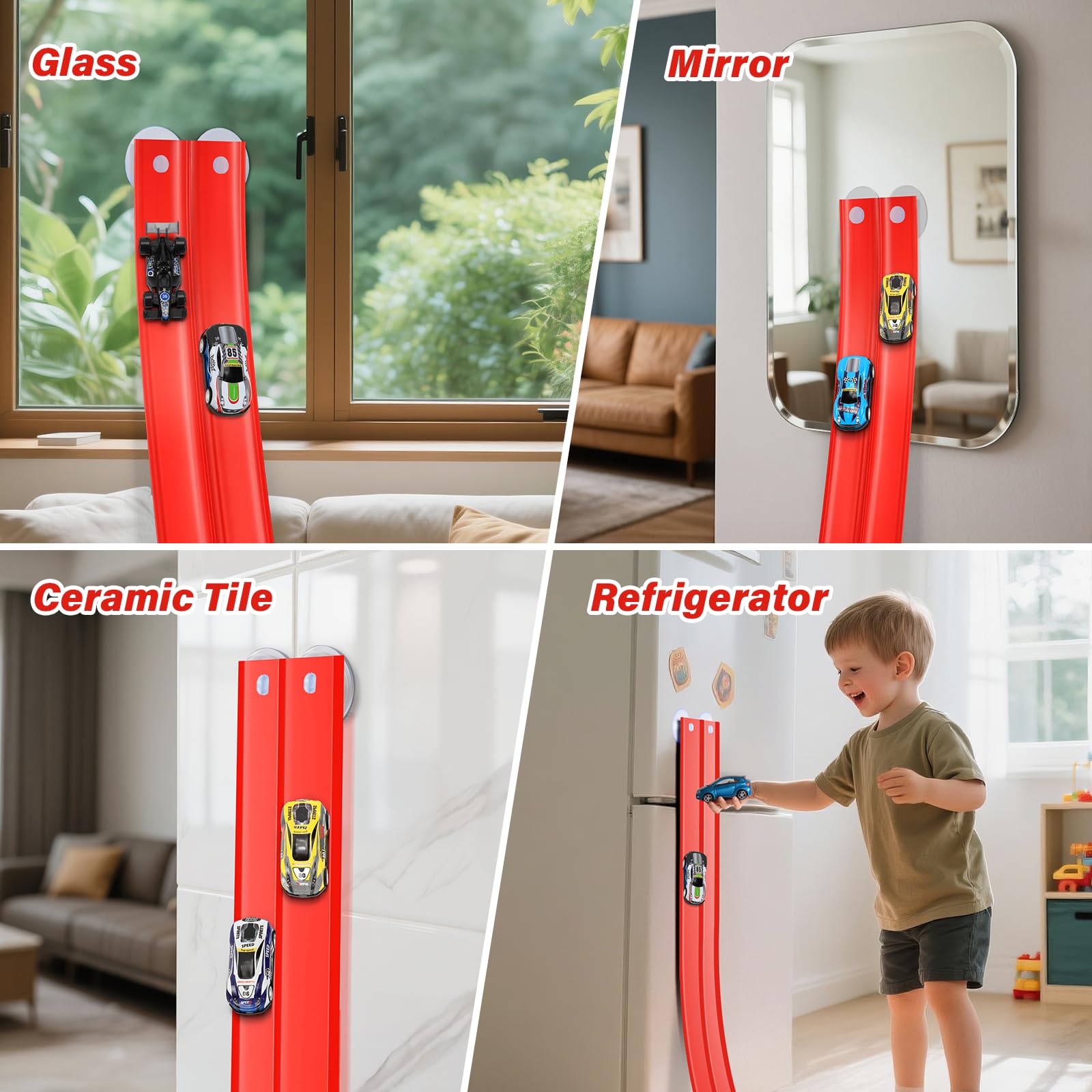 Car Track 5m Includes 4 Cars: KETIEE Flexible Race Track Car Ramp Track Toy Car Race Track Rolls Up Portable Dual Racetrack for Jumps Loops Ramps for 1/64th Cars for Ages 3+ - Image 2