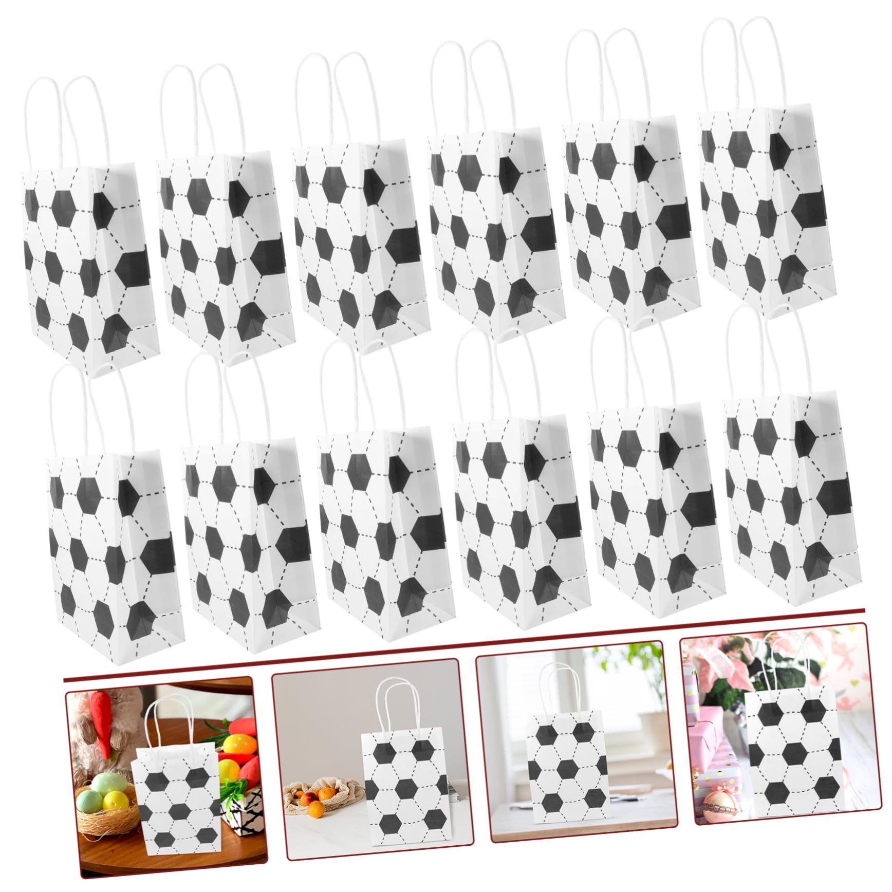 30 Fußball-Geschenktüten Mit Griff – Stabile Plastiktüten Für Snacks & Süßigkeiten Bei Team-Partys