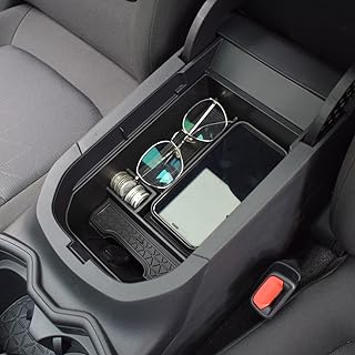 Center Console Organizer Tray Compatible with Toyota RAV4 2019 2020 2021 2022 2023 2024 2025 and 2021-2025 RAV4 Prime Accessories Armrest Secondary Storage Box (Black Trim)
