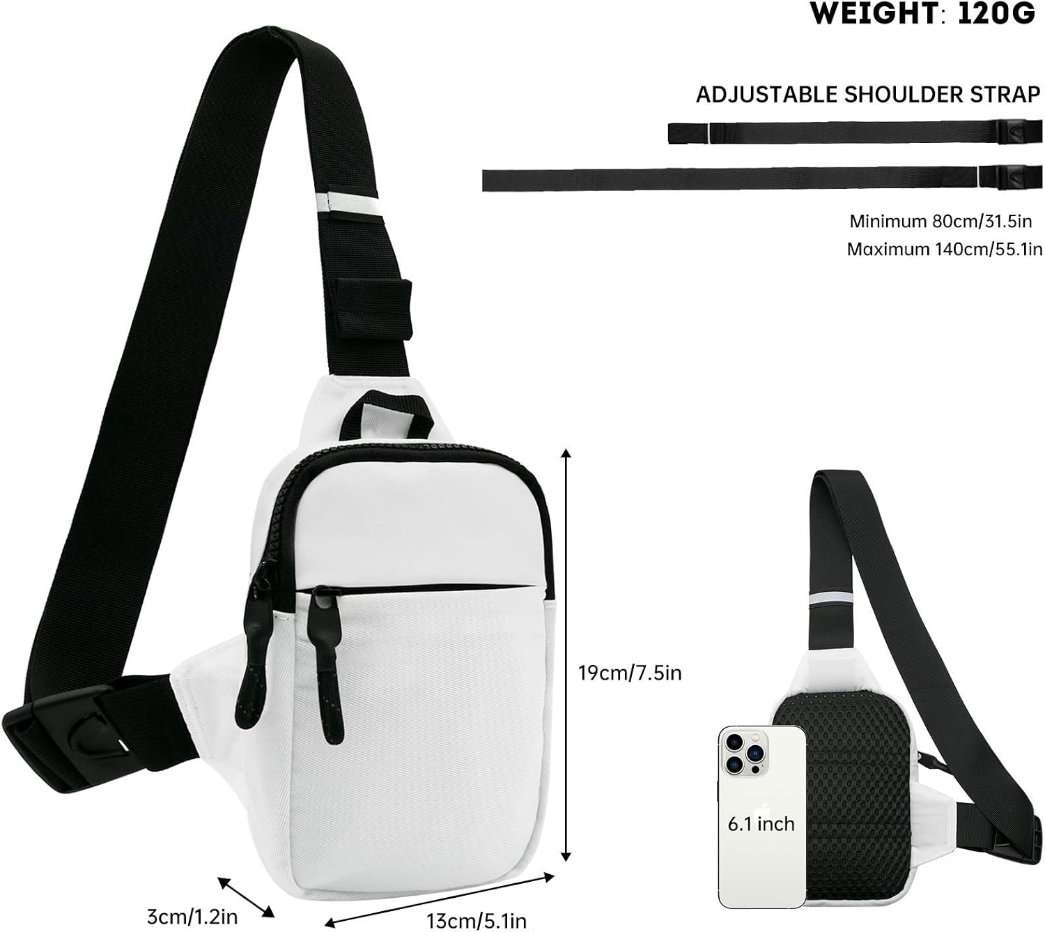 Long Keeper Mini Sling Bag - Men Women Small Waterproof Crossbody Bag Casual Phone Chest Bag for Travelling Hiking image 4