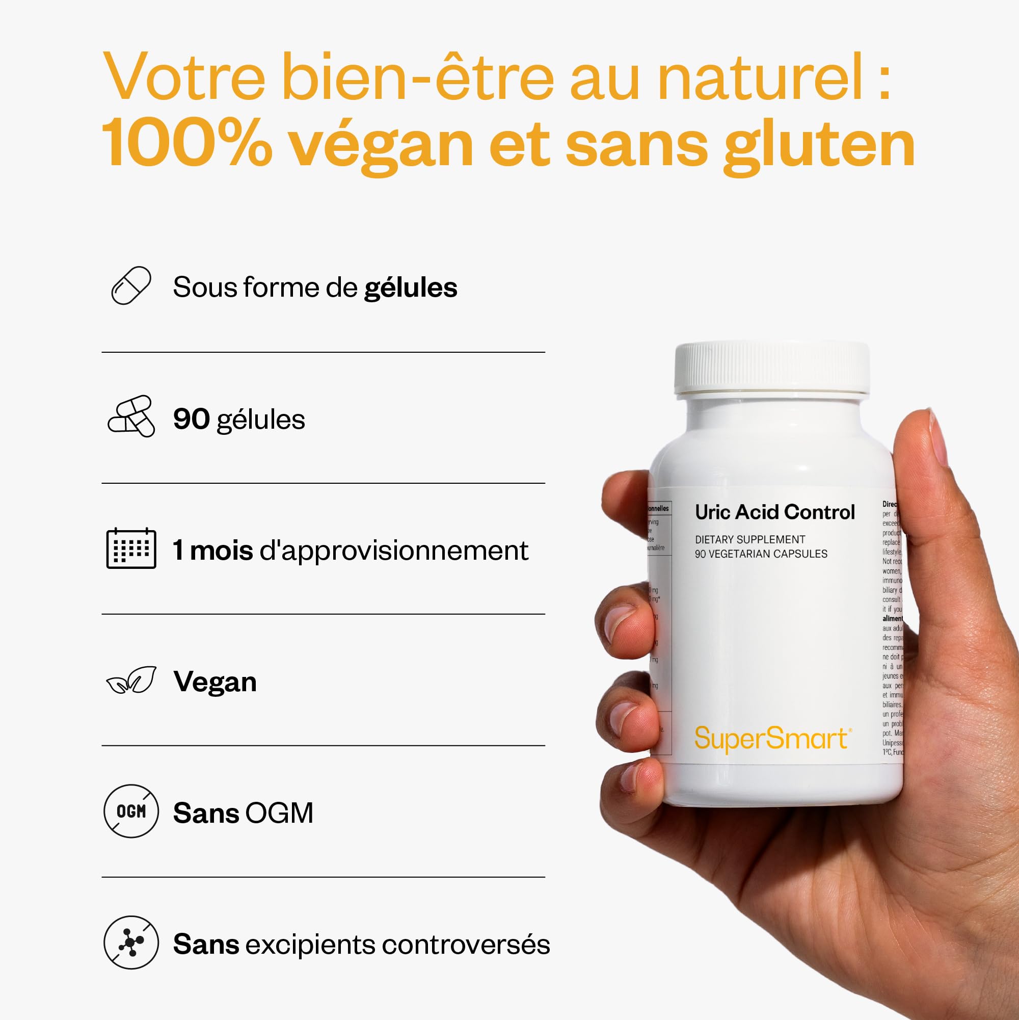 Uric Acid Control - Complément pour Réduire le Taux d'Acide - SuperSmart