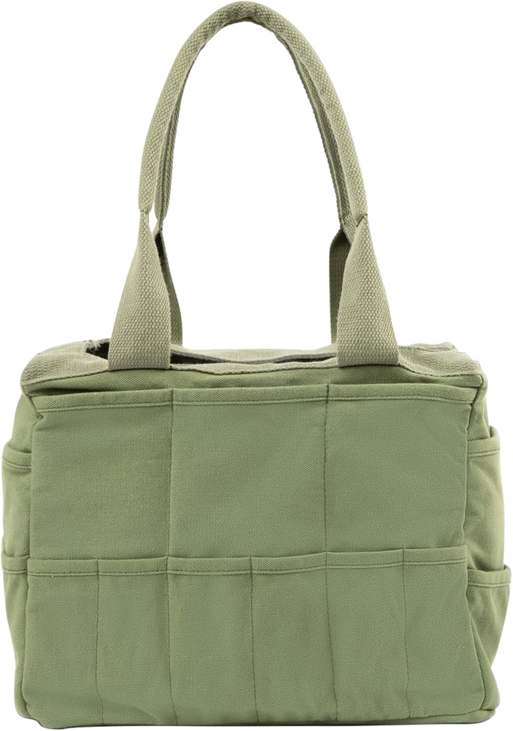Soolla Studio Bag: Pottery Tool Bag, Art Supply Storage, Knitting Yarn Organizer, Crochet Projects, & Washable Craft Tote, 30 Pockets, 25+ Canvas Colors, Student Artist Gift (Ganja Green)
