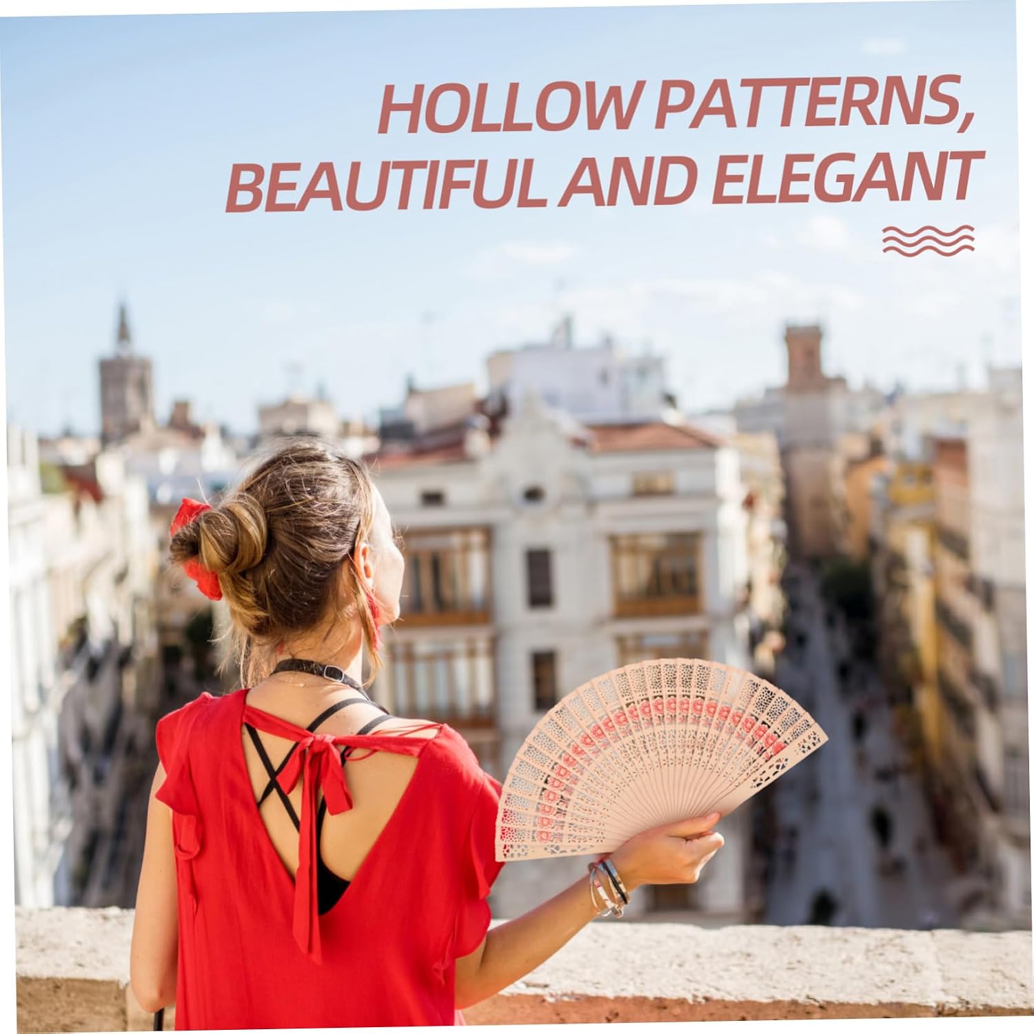 Ipetboom 50pcs Hand Fans Hollow Out Wedding Fan Decorative for Women Stage Show Party