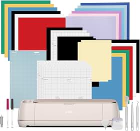 Cricut Kit Maker 4 - Plotter de Recorte, Cor Pérola. Inclui Smart Vinyl, Papel Cartão, Transfer Tape, Iron-On HTV, Base, Canetas, Kit de Ferramentas e 25 Imagens no App Design Space