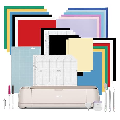 Cricut Kit Maker 4 - Smart Cutting Machine, Shell Color, Includes Smart Vinyl, Cardstock, Transfer Tape, HTV Iron, Base, Pens, One