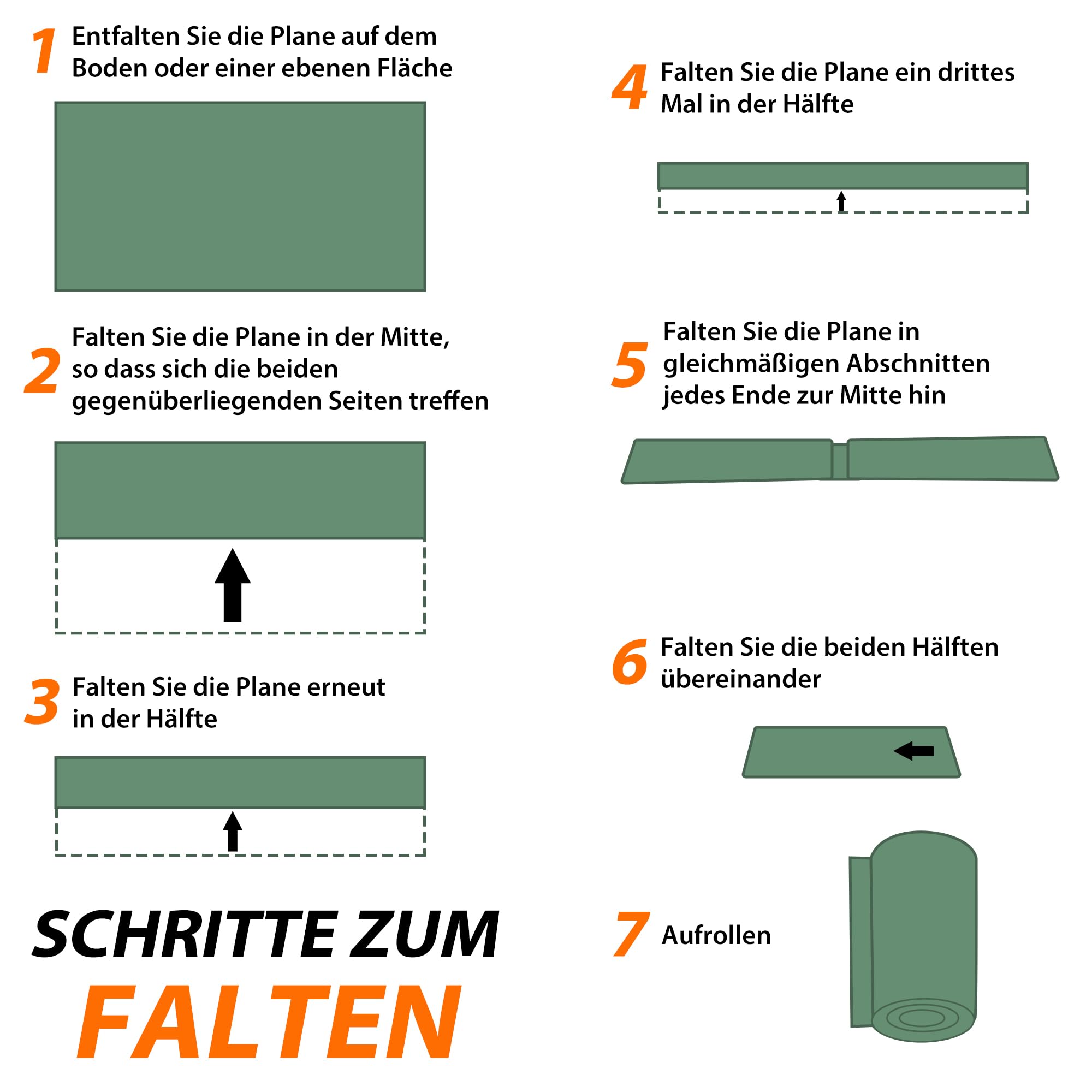 jarolift Abdeckplane Poolabdeckung Gewebeplane, Plane aus Polyethylen-Gewebe 90 g/qm, Wasserdicht Schimmelresistent Reißfest, 8 x 10 m, Grün