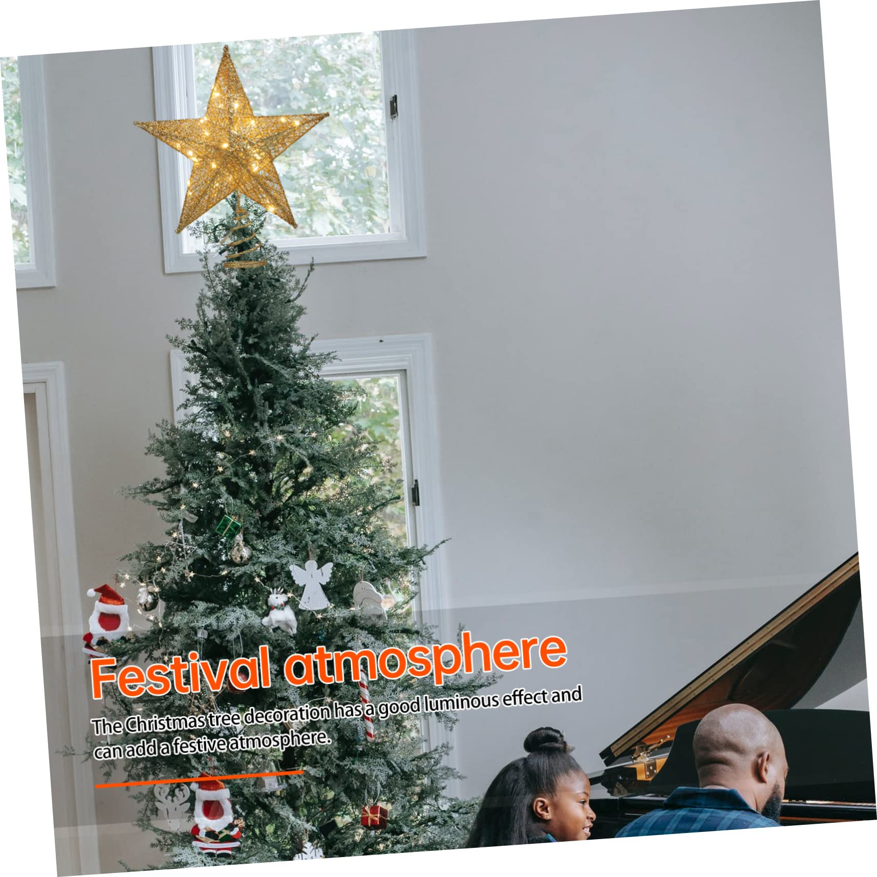 Zerodeko 3 Pezzi Puntale Per Albero Di Natale Stella Ornamento Decorazione Per Albero Di Natale Accessorio Per Decorazioni Natalizie Stringa Di A Led Decorazione Festiva