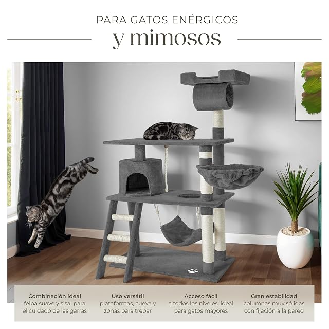Foto 5 de 8 de Torre para gatos y centro de actividades TecTake de 141 cm