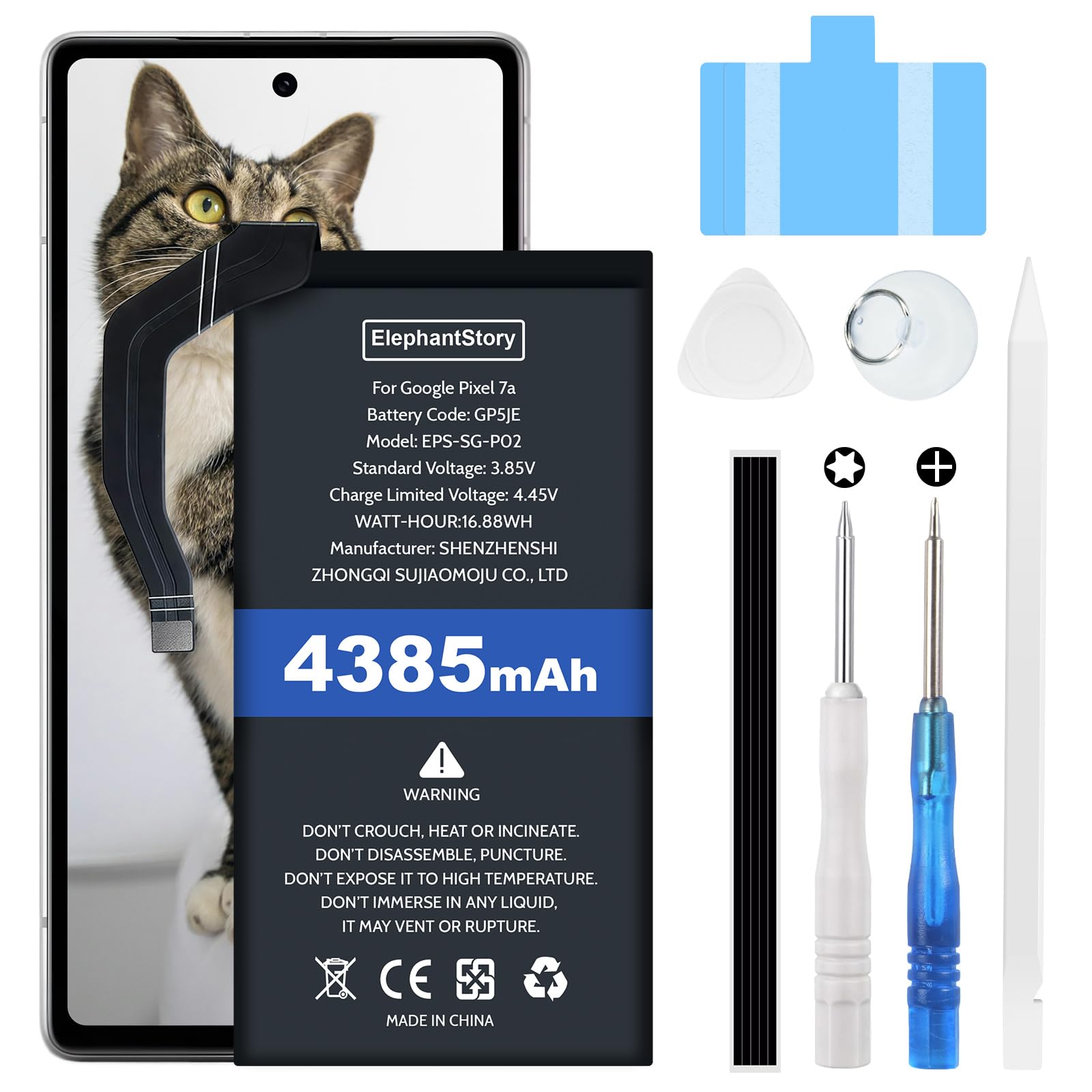 Amazon | ElephantStory for Google Pixel 7a バッテリー交換 互換