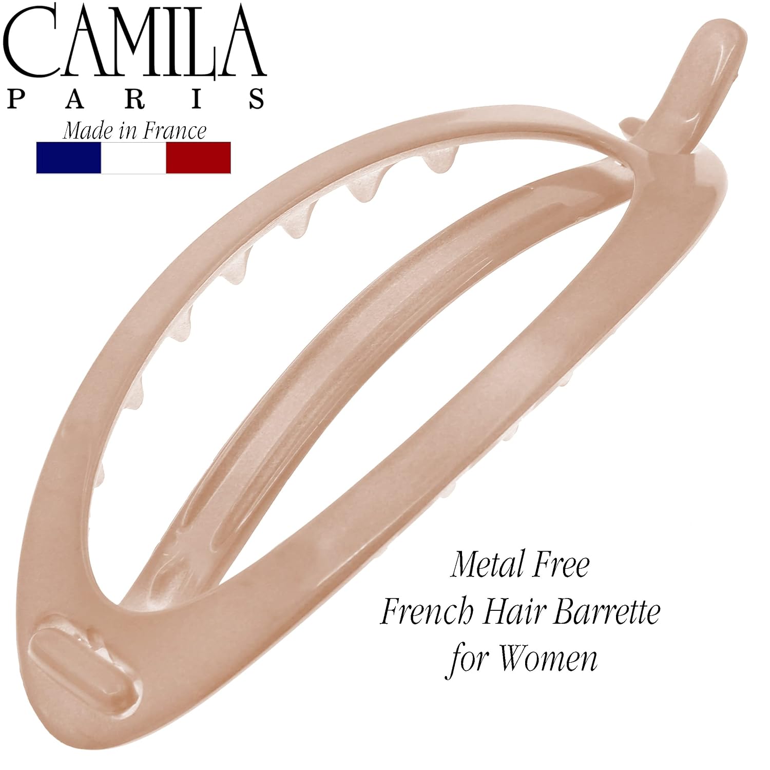 Camila Paris CP2320 French Hair Barrette Clip, Flexible Ponytail Holder No Metal Parts, Strong Hold Grip Hair Clips for Women, No Slip and Durable Styling Girls Hair Accessories, Made in France image 5