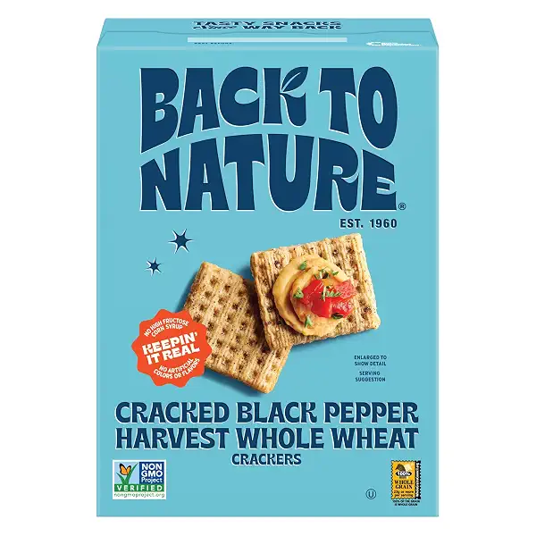 Back to Nature - Cracked Black Pepper Whole Wheat Crackers - Non-GMO, Made with Whole Grain Wheat & Sea Salt - Seriously Tasty Snacks - 7 Ounce 1