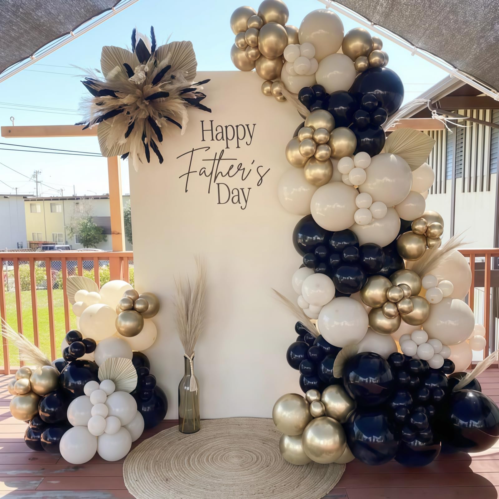 Schwarz-Weiß-Gold-Luftballons, 35 cm, 35 Stück, Schwarz und Weiß, Luftballons mit metallisch-goldenem Konfetti-Ballons für Abschlussfeier, Neujahr, Hochzeit, Ruhestand, Brautparty, Babyparty