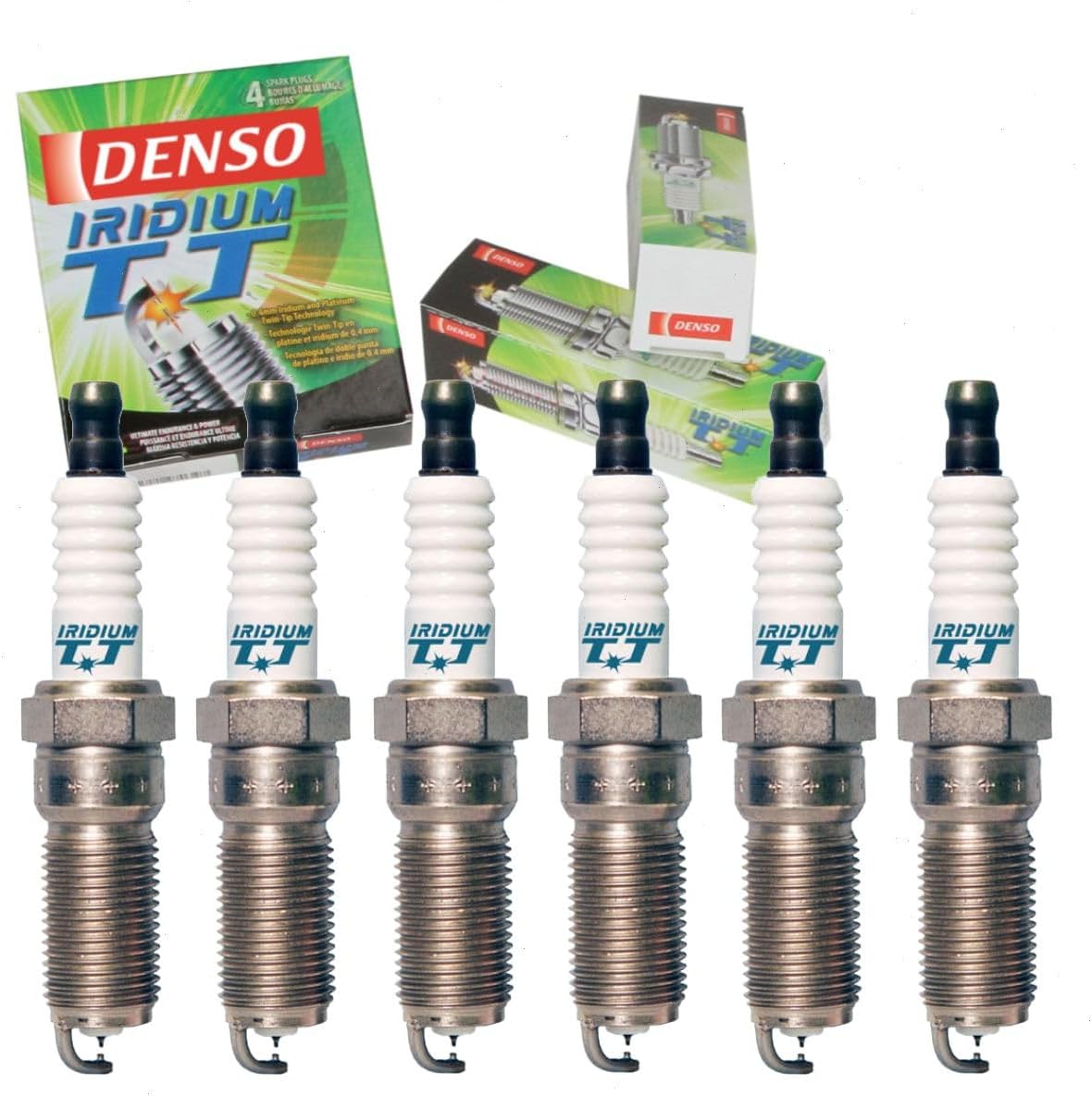 6 pc DENSO Iridium TT Spark Plugs compatible with Ford F-150 3.5L 3.7L V6 2011-2016