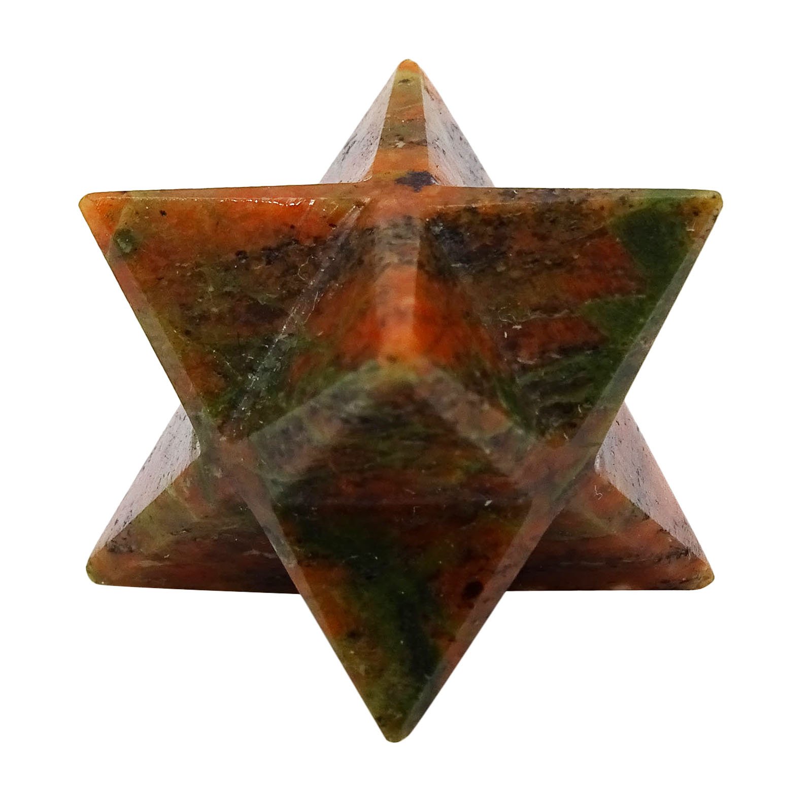 HARMONIZESpiritual Unakite Stone 8 Point Merkaba Sacred Star Reiki Healing Gemstone