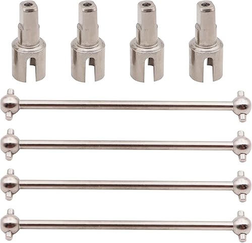 Miniatura 3 de Metal 4 ejes traseros Dogbone y 4 piezas diferencial tazas RC coches actualización piezas para WLtoys 144001 114 RC coche camión buggy accesorios de