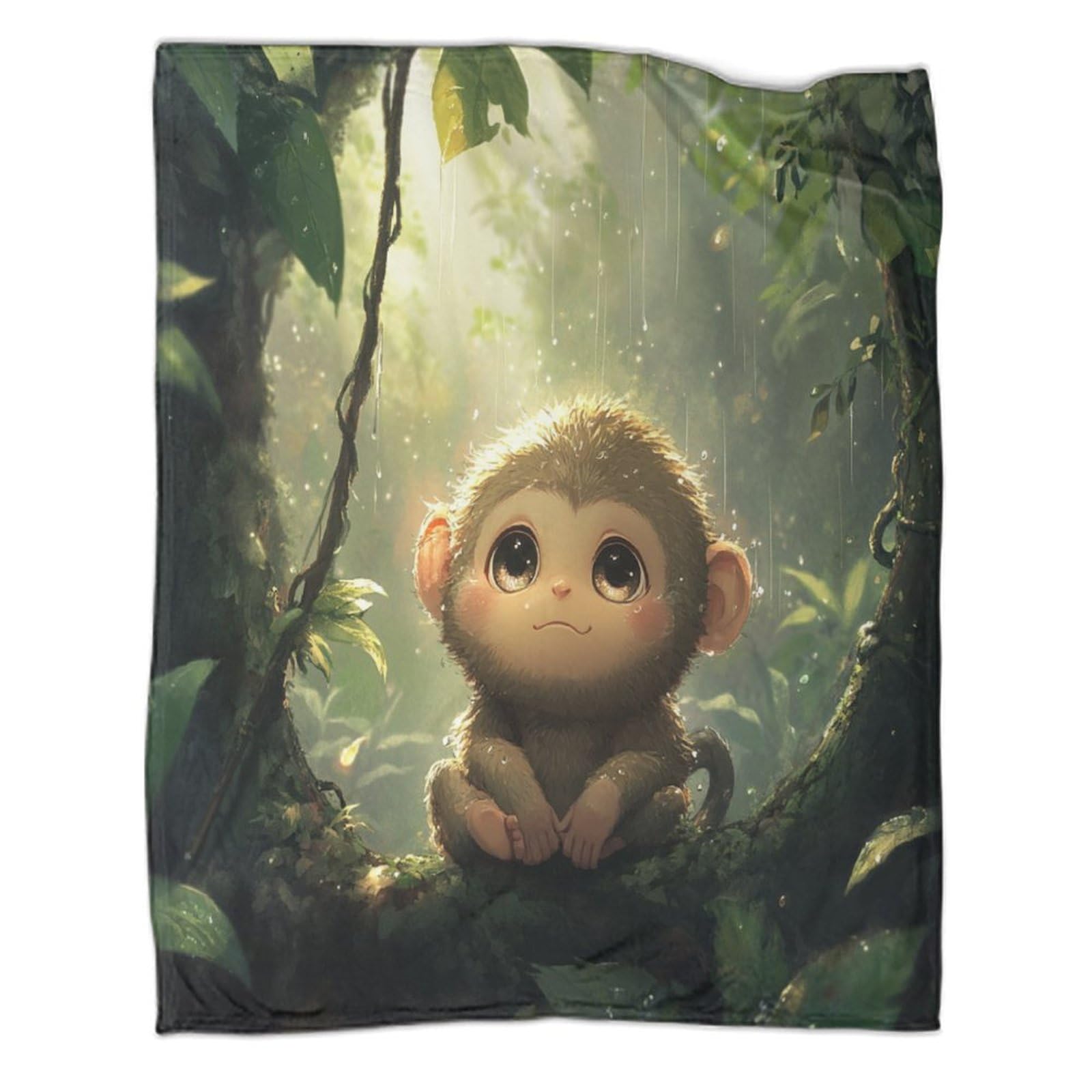 Couverture polaire singe ultra douce contre le froid - Plaid flanelle canapé pour adulte et ado