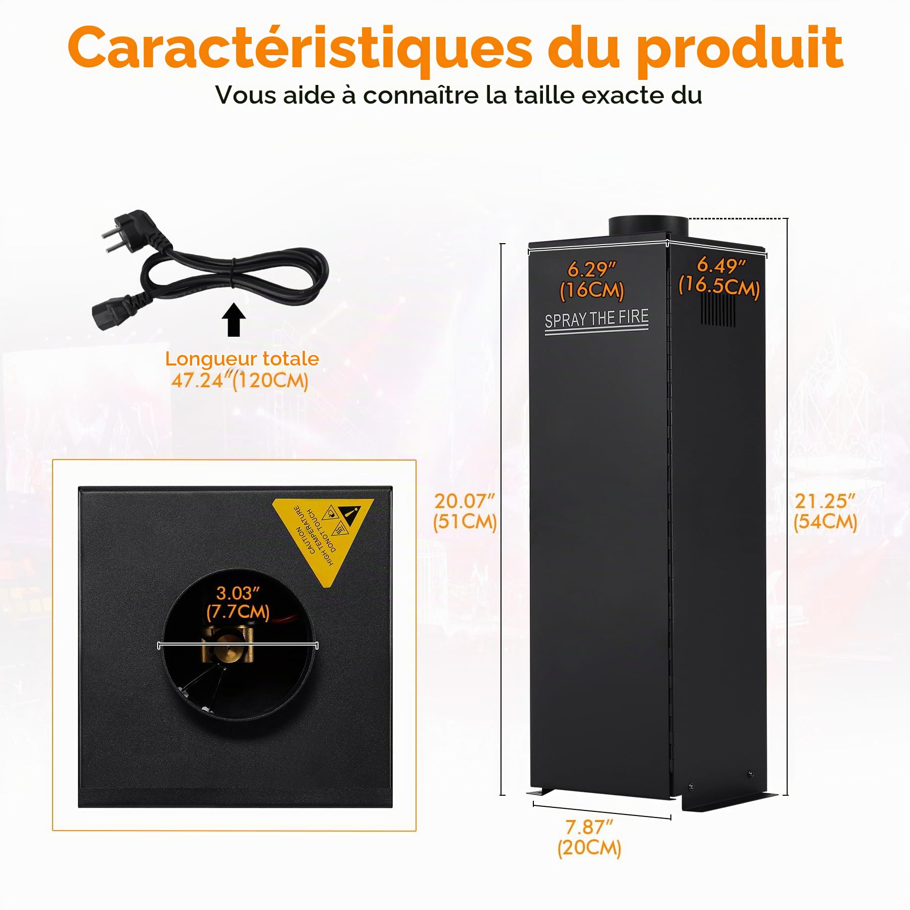 Machine à Flammes 200W, DJ Jet Flame Effets de Scène Portable - 1 Pièce