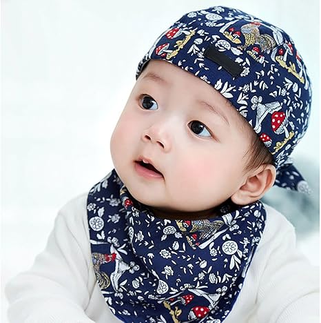 LONTG Baby,Clothing,Baby Boys 0-24m,Accessories LONTG Baby Bandanna Headband Cotton Newborn Baby Hat Baby Boys Girls Bonnet Hat with Neckerchiefs Bibs Kids Toddler Pirate Hat Elastic Adjustable for 3 6 12 Months