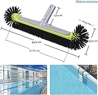 Vista 5 de Sepetrel - Cabezal de cepillo de piscina para limpieza de paredes, cepillos redondos resistentes para piscinas enterradas/desmontables con cerdas