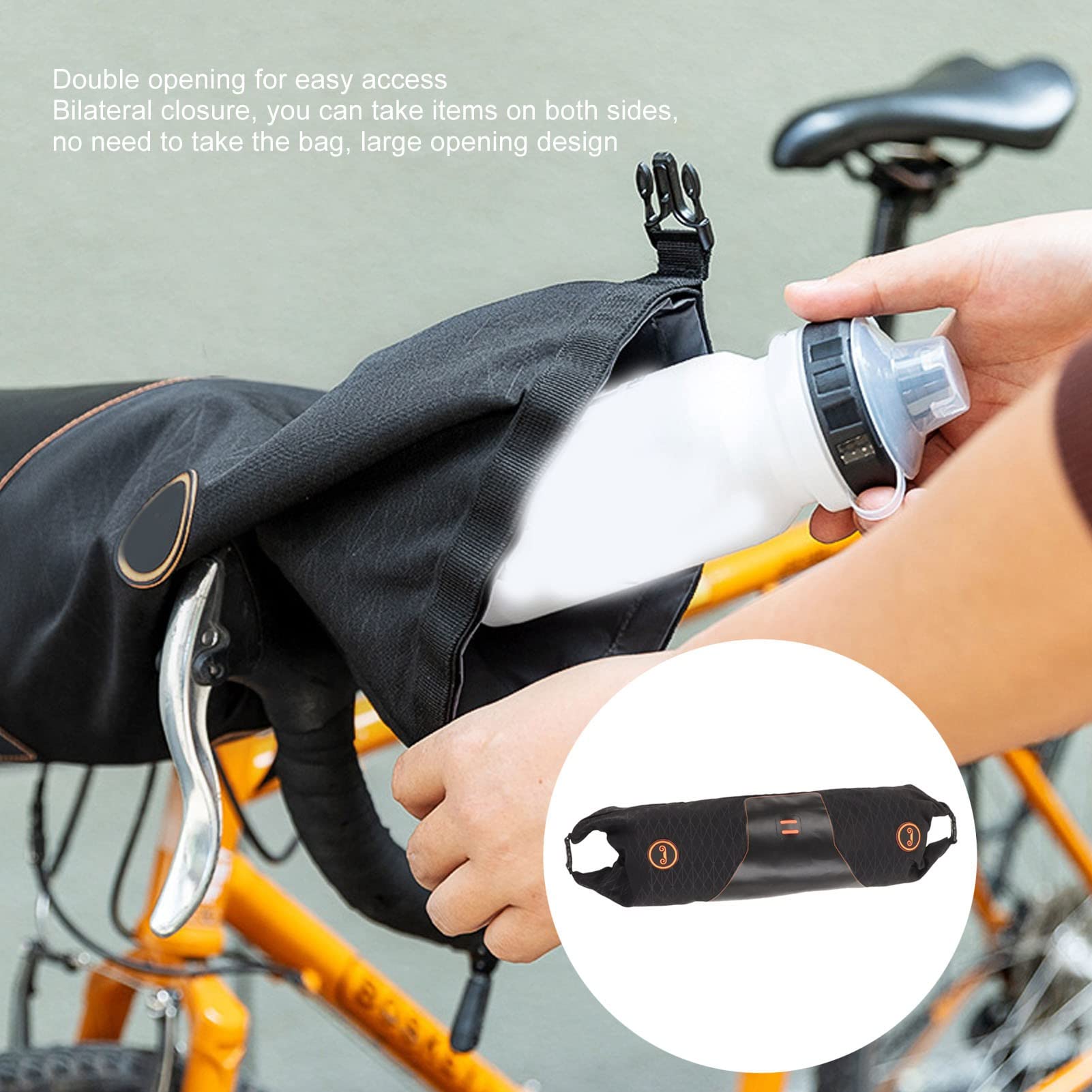 Bolsa para Manillar de Bicicleta, Bolsa de Almacenamiento para Marco Frontal de Capacidad de 2 litros, Bolsa para Bicicleta Desmontable con Forro y Tira de luz, para Equipos de