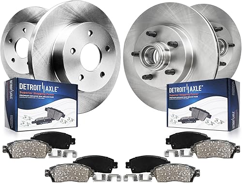 Miniatura 15 de Detroit Axle - Kit de frenos para 99-04 Oldsmobile Alero, 99-05 Pontiac Grand Am Reemplazo 1999 2000 2001 2002 2003 2004 2005 Rotores Pastillas de
