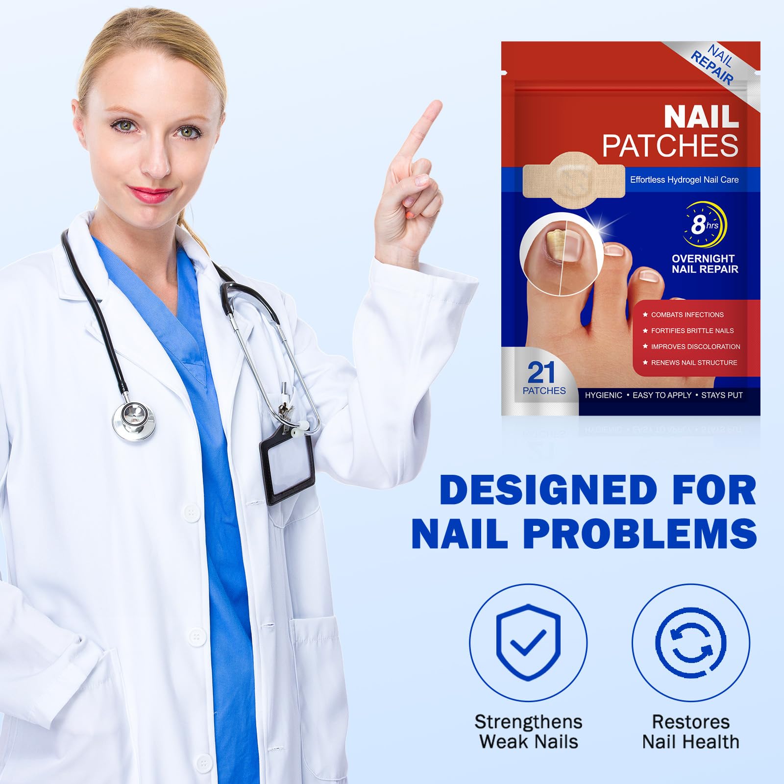 Overnight Hydrogel Toenail Care Patches