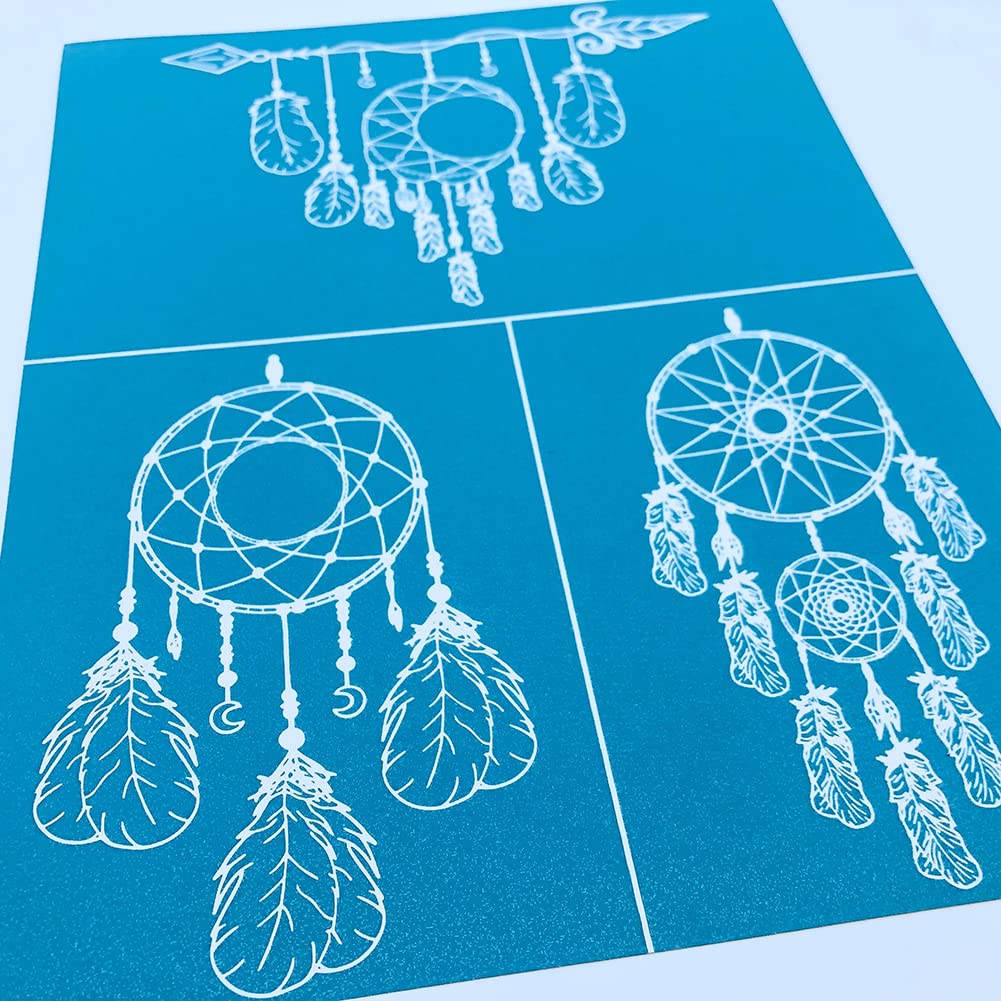 DIY Silk Screen Stencil - Self-Adhesive Mesh Transfer For T-Shirts, Tote Bags & Crafts (Blue, 11cm X 8.5cm)