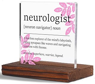Appreciation Gifts for Neurologist Clear Desk Decor Sign, Neurologist Therapist Thank You Gifts for Neurologist Grad Retirement Doctor's' Day Gifts Medical Clinic Desk Decorative Plaques TZD81