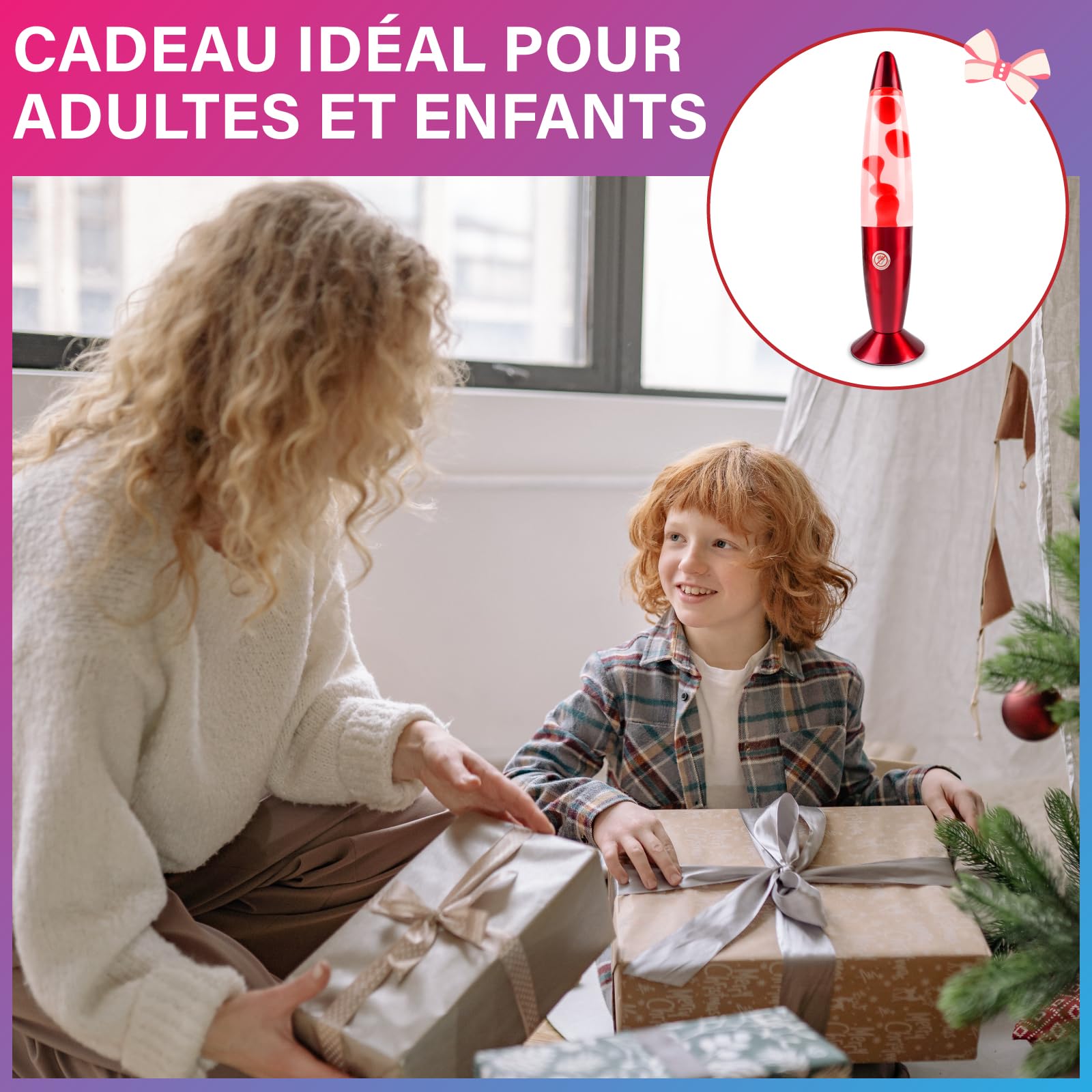 Luxvista Lampe à Lave Rouge 37CM Liquide Transparent et Lave Rouge Lampe D'Ambiance pour Décoration Chambre Salon Bureau Lampe Magma Cadeau Pour Adultes Et Enfants avec 2 Pièces E14 Ampoule