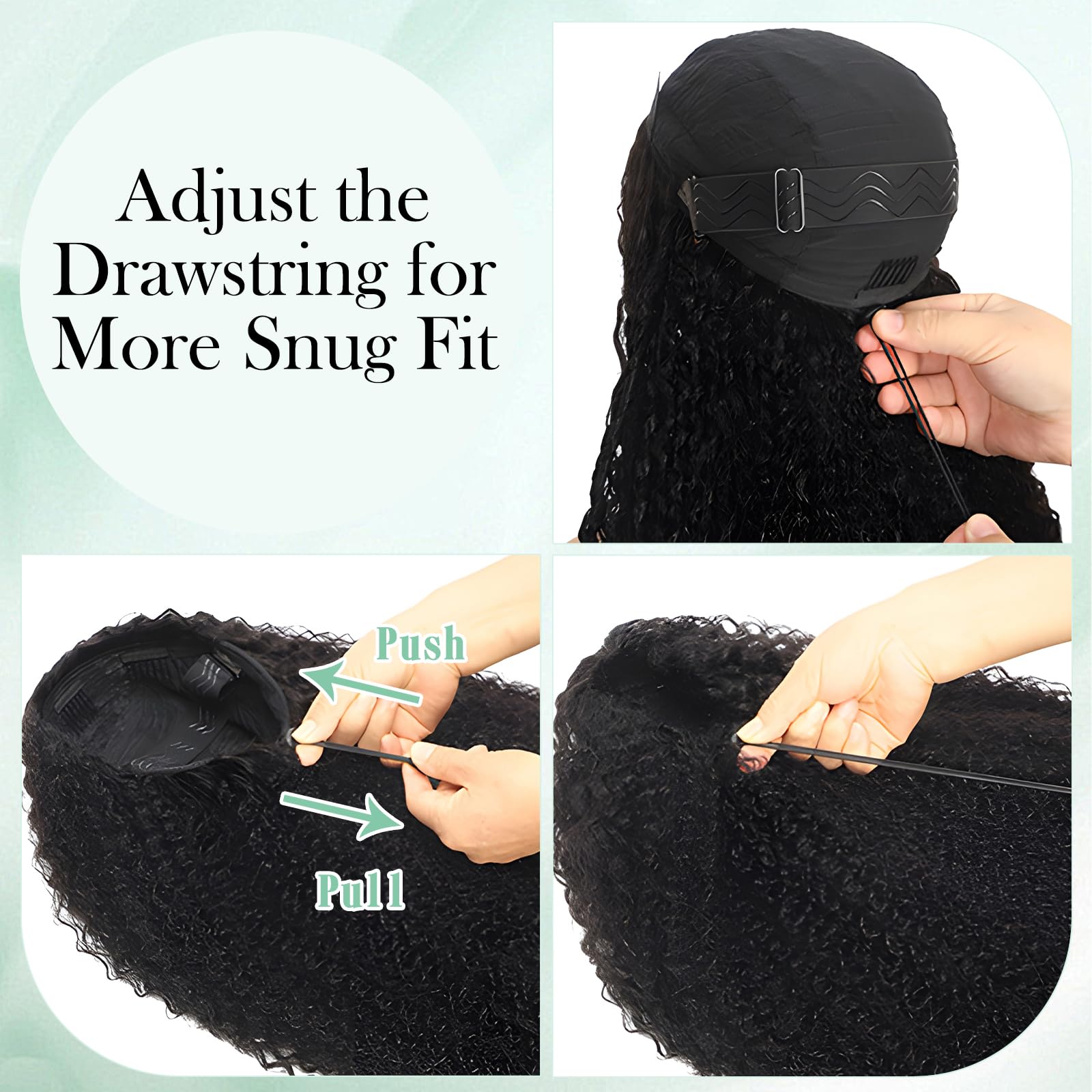 Kinky Curly Half Wig Human Hair 180% Density 3 In 1 Seamless Flip Over Half Wigs Human Hair Glueless Wear and Go Kinky Curly Wig with Drawstring Headband Wigs for Women Invisible Hairline 16 Inch